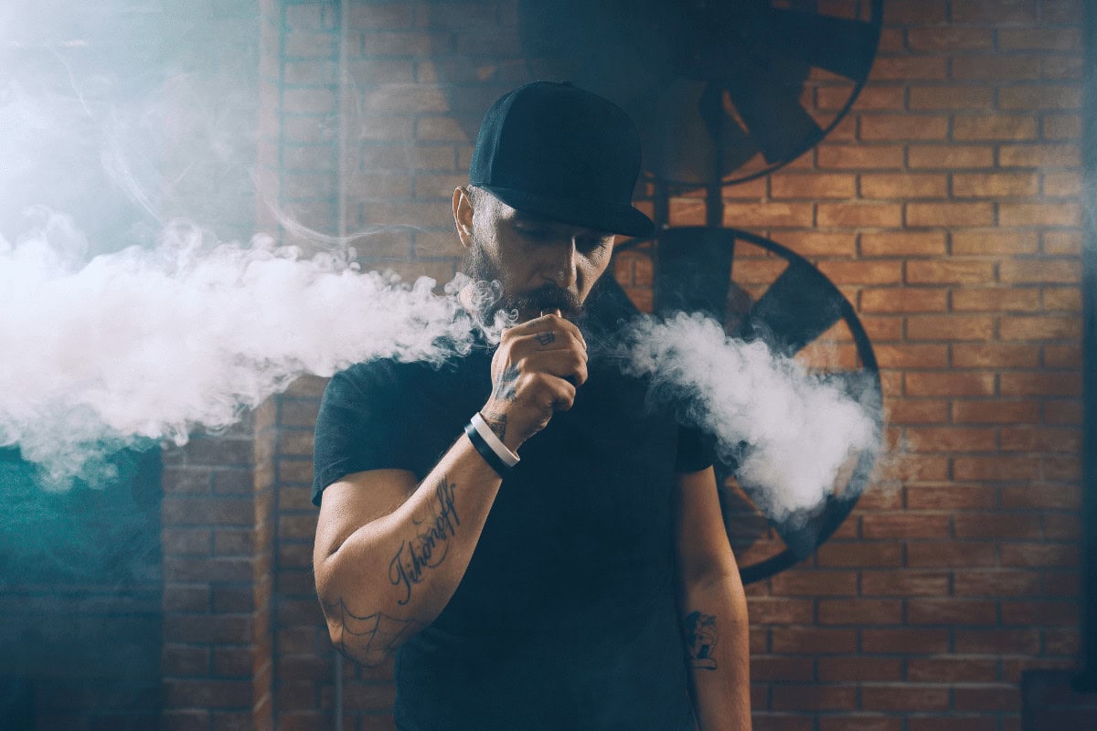 A guy vaping