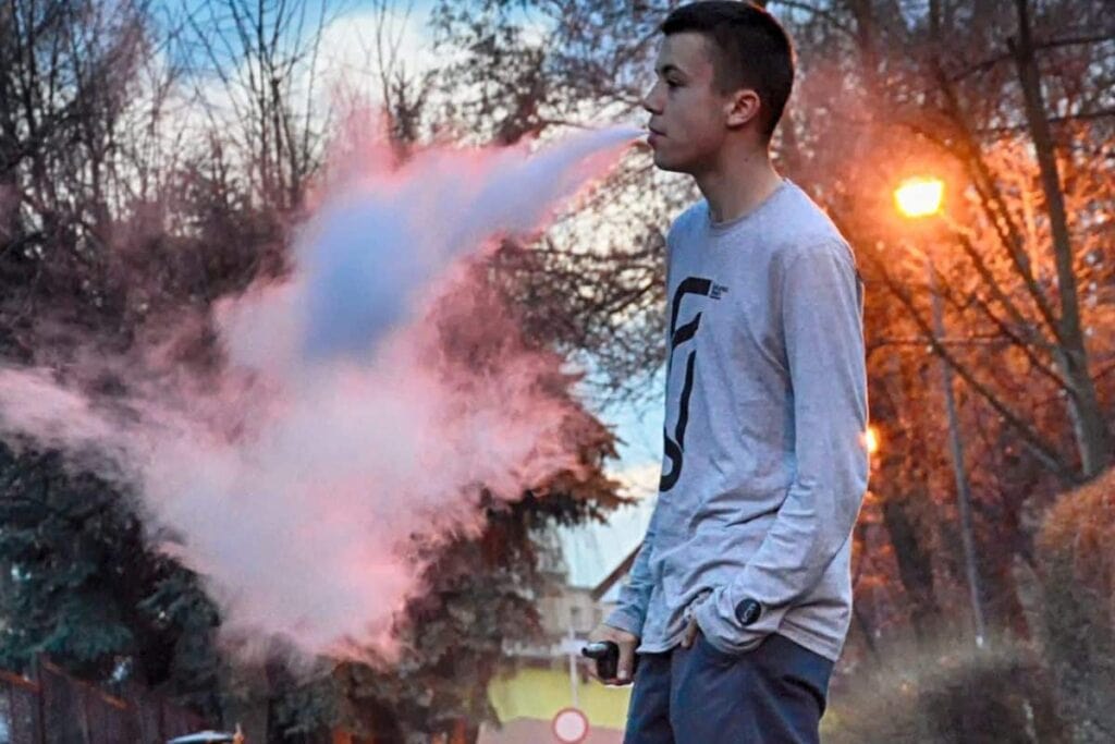 A guy vaping