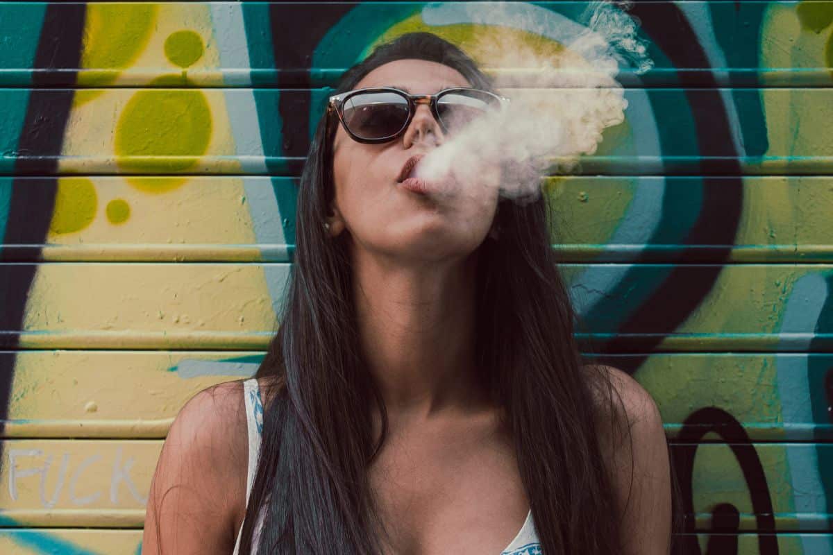 A lady smoking weed A lady smoking weed