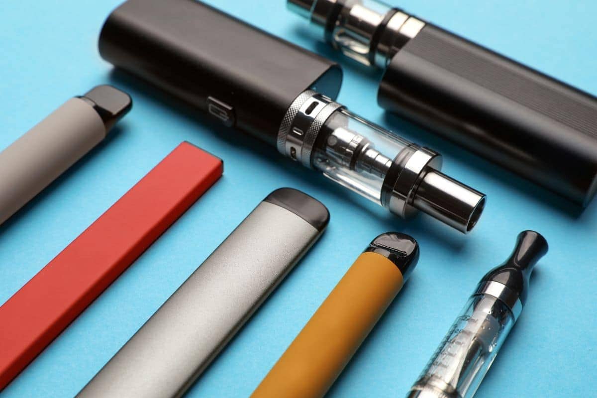 Rechargeable and disposable vapes kept together.