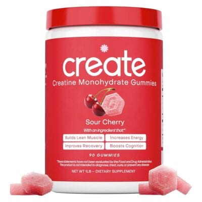 Create Creatine Monohydrate Gummies 135g 90ct - Sour Cherry