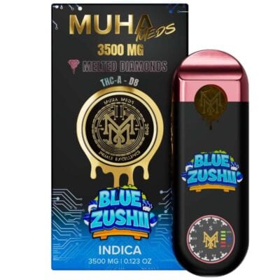 Muha Meds Gen 3 THCa Melted Diamonds Disposable Vape 3.5g - Blue Zushii (Indica)