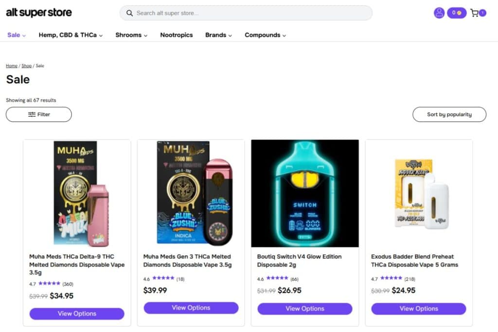 An image showing sale available on altsuperstore