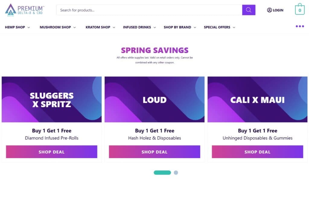 An image showing the offers available on the Delta8Resellers website