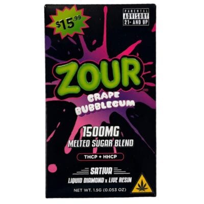 Zour Stash THCP Melted Sugar Blend Disposable 1.5g - Grape Bubblegum